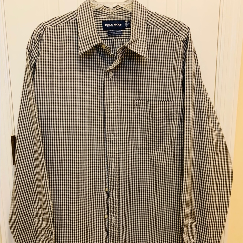 Polo golf Ralph Lauren button down XXL black plaid